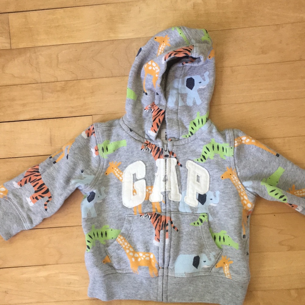 Animal Print Gap Logo Hoodie - 6-12 mo